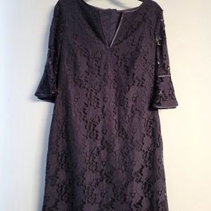 Adrianna Papell navy blue lace dress